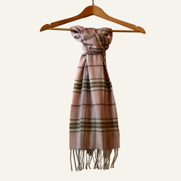 Pastel Pink Check Print Scarf Plush Neck Warmer - Picture 1 of 5
